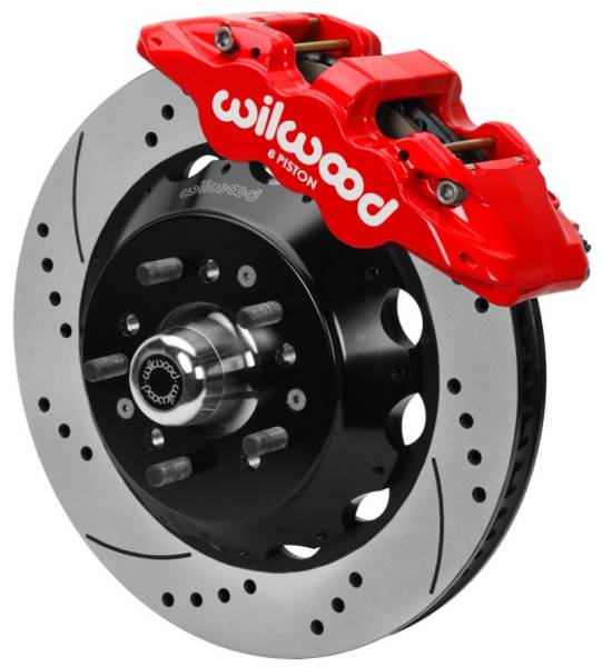 Wilwood - Wilwood Aero6 Big Brake Front Kit 14.00in D/S Red 67-69 Chevrolet Camaro w/ Wilwood AFX Pro Spindle