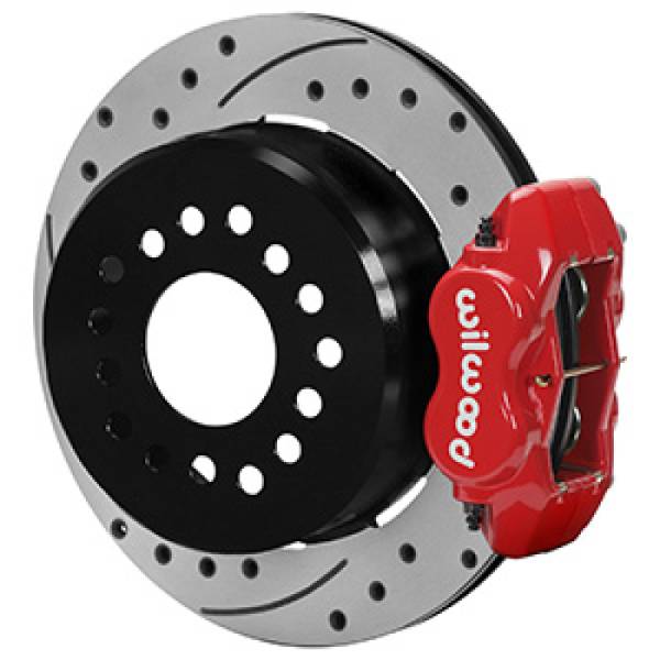 Wilwood - Wilwood Ford Explorer 8.8in Rear Axle Dynalite Disc Brake Kit 12.19in Drill/Slot Rotor Red Caliper 140-16407-DR