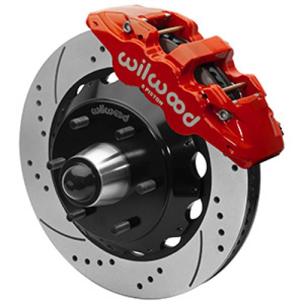 Wilwood - Wilwood 63-87 C10 CPP Spindle AERO6 Front BBK 14in Drilled/Slotted 6x5.5 BC - Red