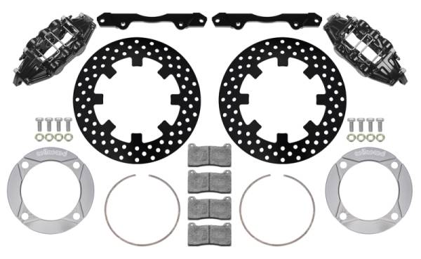 Wilwood - Wilwood 2014+ Polaris RZR XP 1000 Front Kit 11.25in Drilled - Black 140-16632-D