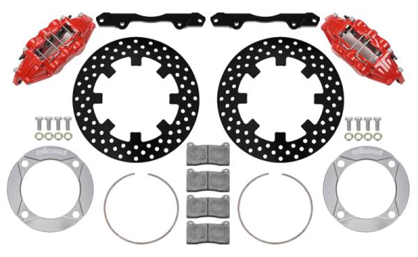 Wilwood - Wilwood 2014+ Polaris RZR XP 1000 Front Kit 11.25in Drilled - Red 140-16632-DR