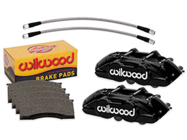 Wilwood - Wilwood 65-67 Ford Mustang D11 Calipers w/ Pads & Lines - Black 140-16799-BK