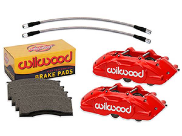 Wilwood - Wilwood 65-67 Ford Mustang D11 Calipers w/Pads and Lines - Red 140-16799-R