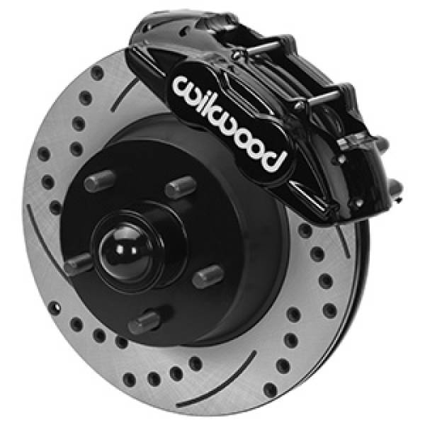 Wilwood - Wilwood 65-67 Ford Mustang D11 11.29 in. Brake Kit w/ Flex Lines - Drilled Rotors 140-16801-D