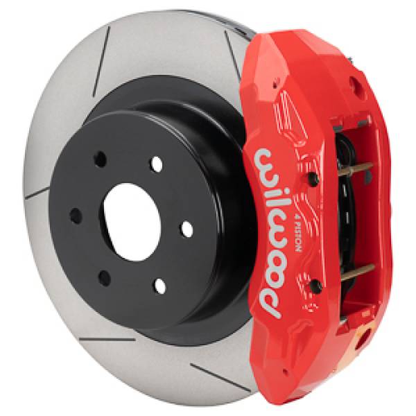 Wilwood - Wilwood 99-18 Chevy Silverado/GMC Sierra 16x1.25 Slotted Rotor TX4R 4 Piston Rear Brake Kit - Red 140-16861-R