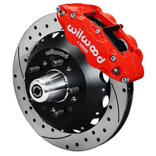 Wilwood - Wilwood 55-57 Chevy Bel Air Superlite 6R Kit, 5 x 4.50in/4.75in Hub - 12.88in D&S Rotor - Red 140-16908-DR