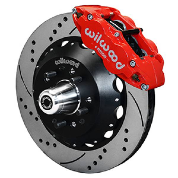 Wilwood - Wilwood 55-57 Chevy Bel Air Superlite 6R Kit, 5 x 4.50in/4.75in Hub - 14.00in D&S Rotor - Red 140-16909-DR