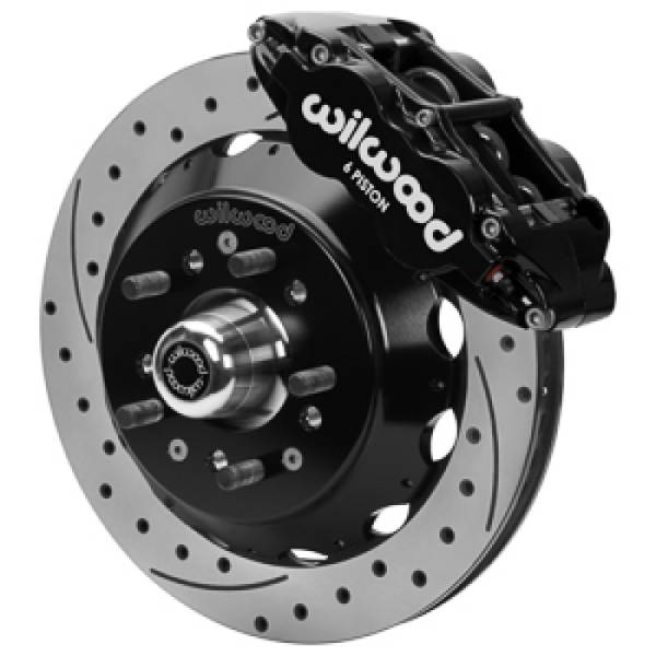 Wilwood - Wilwood Forged 6 Piston Superlite Caliper, GT 48 Vane Spec37 Drilled & Slotted Rotor - 12.88x1.25