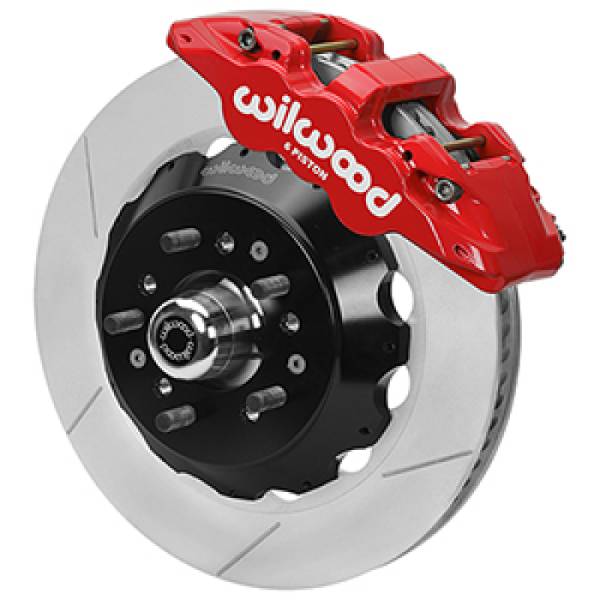 Wilwood - Wilwood Forged 6 Piston Red Superlite Caliper, GT 72 Vane Vented Spec37 Slotted Rotor - 14.00x1.25