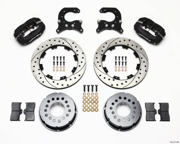 Wilwood - Wilwood Forged Dynalite P/S Rear Kit Drilled Rotor 58-64 Olds/Pontiac Ends