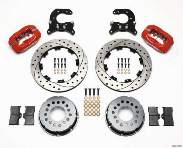 Wilwood - Wilwood Forged Dynalite P/S Rear Kit Drilled Red Small Ford 2.66in Offset