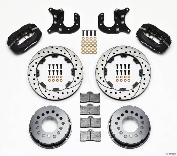 Wilwood - Wilwood Forged Dynalite P/S Rear Kit Drilled Rotor Mopar-Dana 2.72in Offset