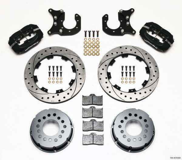 Wilwood - Wilwood Forged Dynalite P/S Rear Kit Drilled Rotor Ford 8.8 w/2.5in Offset-5 Lug