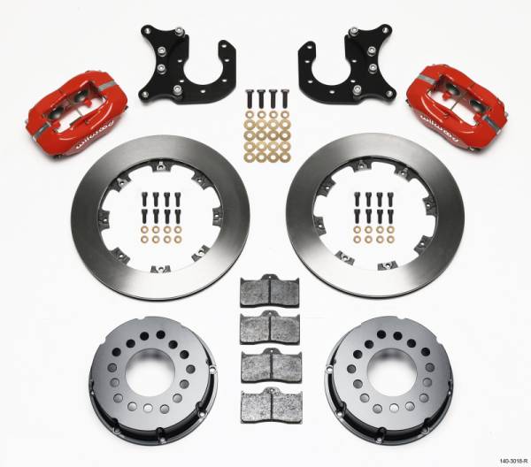 Wilwood - Wilwood Forged Dynalite P/S Rear Kit Red Ford 8.8 w/2.5in Offset-5 Lug