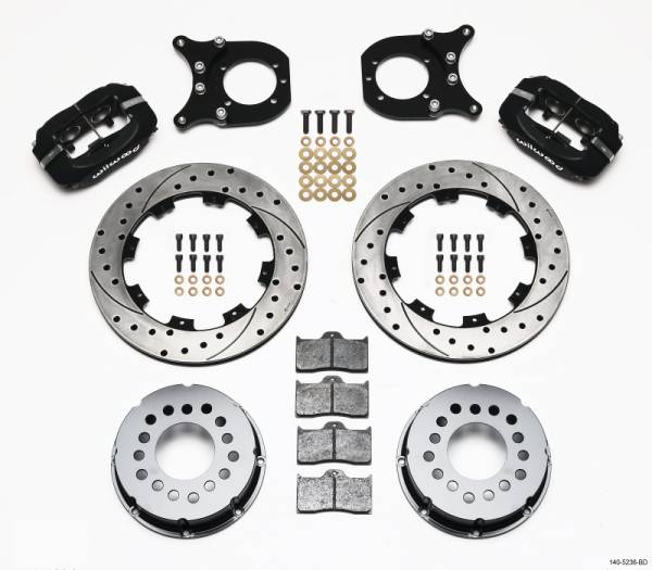 Wilwood - Wilwood Forged Dynalite P/S Rear Kit Drilled Rotor Chev 12 Bolt w/Clip Eliminator