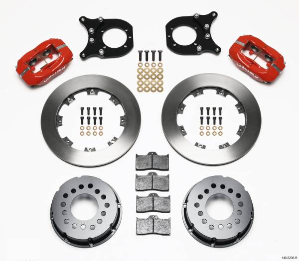 Wilwood - Wilwood Forged Dynalite P/S Rear Kit Red Chev 12 Bolt w/Clip Eliminator