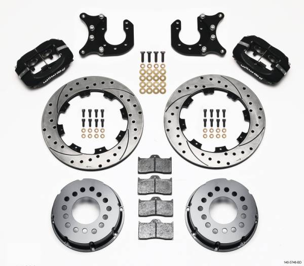 Wilwood - Wilwood Forged Dynalite P/S Rear Kit Drilled Rotor Chevy 12 Bolt-Spec 3.15in Brng