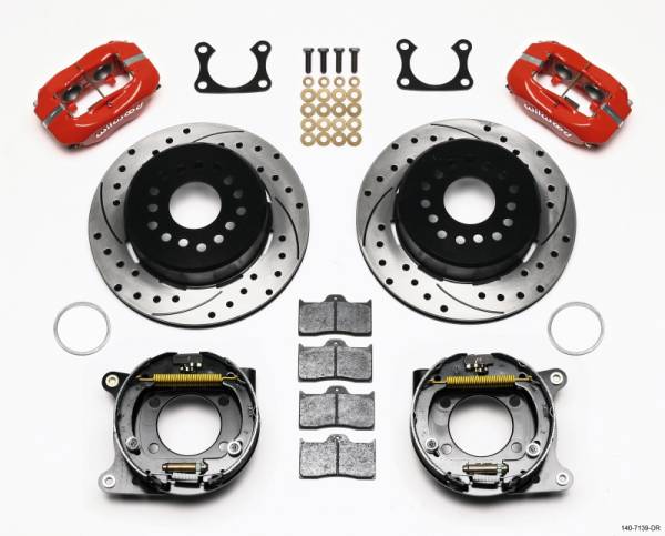 Wilwood - Wilwood Forged Dynalite P/S P-B Kit Drilled-Red Big Ford 2.36in Offset