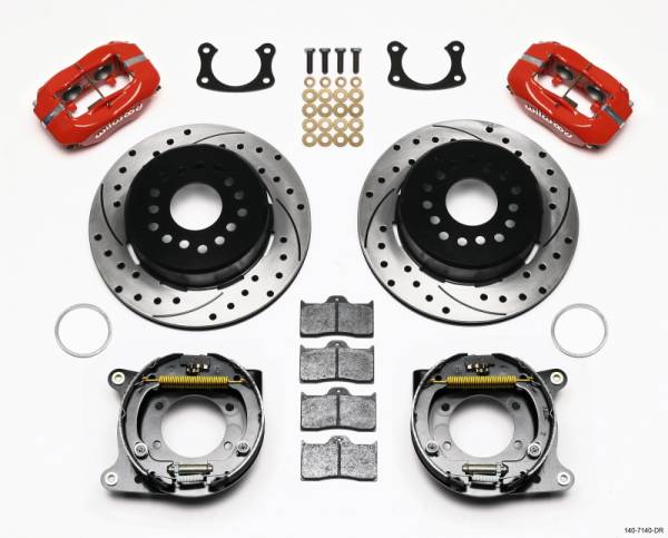 Wilwood - Wilwood Forged Dynalite P/S P-B Kit Drilled-Red New Big Ford 2.50in Offset