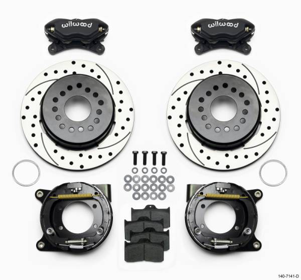 Wilwood - Wilwood Forged Dynalite P/S Park Brake Kit Drilled Chevy 12 Bolt w/ C-Clips - 140-7141-D