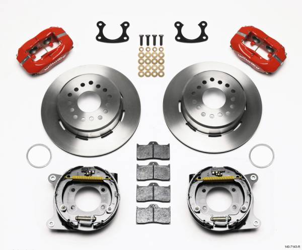 Wilwood - Wilwood Forged Dynalite P/S Park Brake Kit Red Small Ford 2.66in Offset