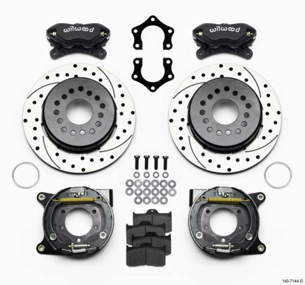 Wilwood - Wilwood Forged Dynalite P/S Park Brake Kit Drilled Mopar/Dana 2.36in Off w/Snap Ring Brng - 140-7144-D