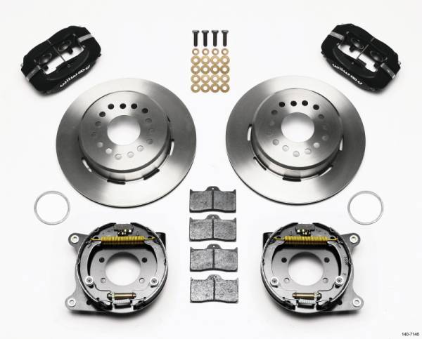 Wilwood - Wilwood Forged Dynalite P/S Park Brake Kit Ford 8.8 w/2.5in Offset-5 Lug