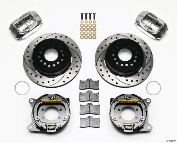 Wilwood - Wilwood Forged Dynalite P/S P-B Kit Drilled Polished Ford 8.8 w/2.5in Offset-5 Lug