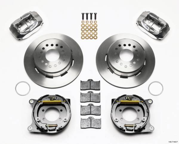 Wilwood - Wilwood Forged Dynalite P/S Park Brake Kit Polished Ford 8.8 w/2.5in Offset-5 Lug