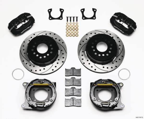 Wilwood - Wilwood Forged Dynalite P/S Park Brake Kit Drilled 58-64 Olds/Pontiac Ends - 140-7147-D