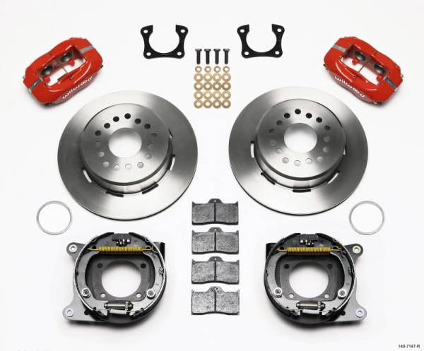 Wilwood - Wilwood Forged Dynalite P/S Park Brake Kit Red 58-64 Olds/Pontiac Ends