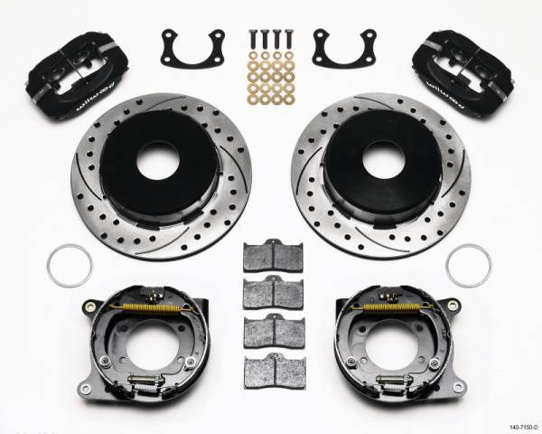 Wilwood - Wilwood Forged Dynalite P/S Park Brake Kit Drilled Big Ford New 2.50in Offset Currie Blank - 140-7150-D