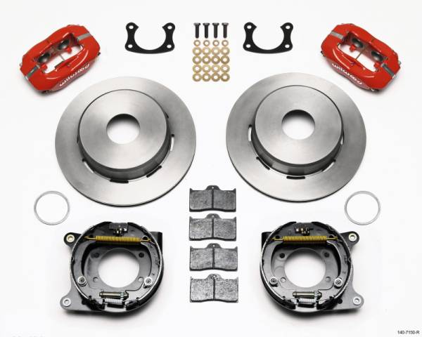 Wilwood - Wilwood Forged Dynalite P/S Park Brake Kit Red Big Ford New 2.50in Offset Currie Blank