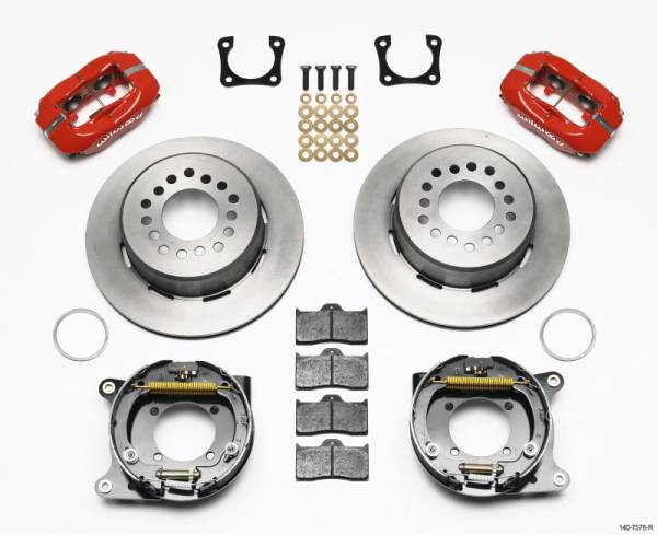 Wilwood - Wilwood Forged Dynalite P/S Park Brake Kit Red Chevy 12 Bolt-Spec 3.15in Brng