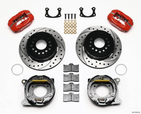 Wilwood - Wilwood Forged Dynalite P/S P-B Kit Drilled Red New Big Ford 2.36in Offset