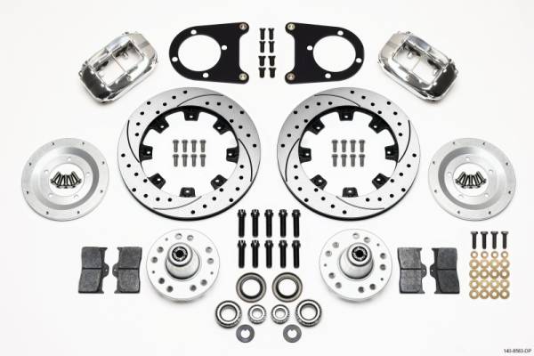 Wilwood - Wilwood Forged Dynalite Front Kit 12.19in Drilled Polished 37-48 Ford Psgr. Car Spindle