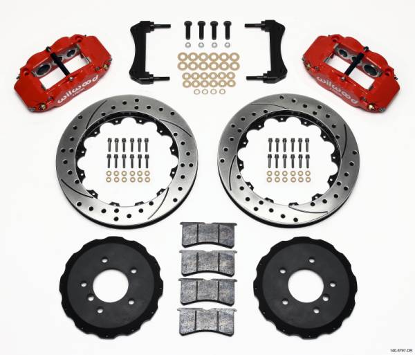 Wilwood - Wilwood Narrow Superlite 6R Front Hat Kit 13.06in Drilled Red E36 BMW M3