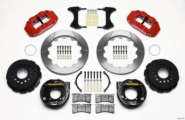 Wilwood - Wilwood Narrow Superlite 4R Rear P-Brk Kit 12.88in Red Chevy 12 Bolt w/ C-Clips