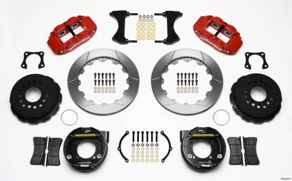 Wilwood - Wilwood Narrow Superlite 4R Rear P-Brk Kit 12.88in Red 58-64 Olds/Pontiac Ends 2.81in Offset