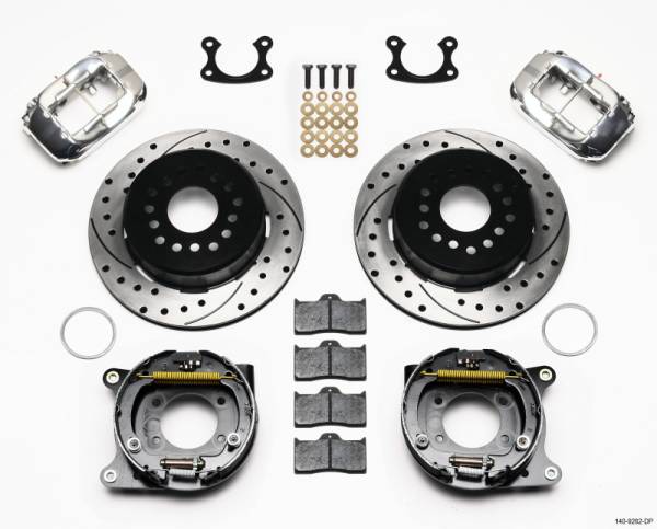 Wilwood - Wilwood Forged Dynalite P/S Park Brake Kit Drill-Polish Small Ford 2.50in Offset - 140-9282-DP