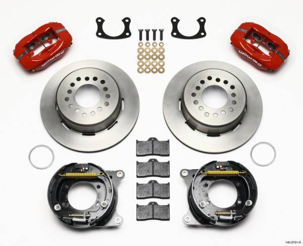 Wilwood - Wilwood Forged Dynalite P/S Park Brake Kit Red New Big Ford 2.50in Offset Front Caliper Mount