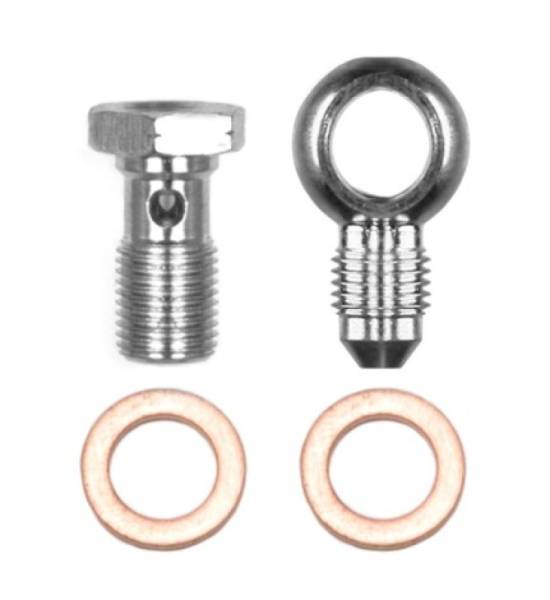 Wilwood - Wilwood Banjo Fitting Kit -3 male to 10mm-1.00 Banjo Bolt & Crush Washers (1 qty)