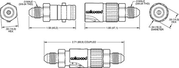 Wilwood - Wilwood Quick Disconnect Kit -3 AN