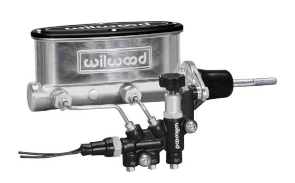 Wilwood - Wilwood HV Tandem M/C Kit w L/H Bracket & Prop Valve - 7/8in Bore Ball Burnished-W/Pushrod