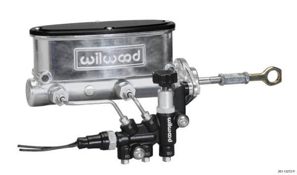 Wilwood - Wilwood HV Tandem M/C Kit w L/H Bracket & Prop Valve - 7/8in Bore Ball Burn.-W/Push