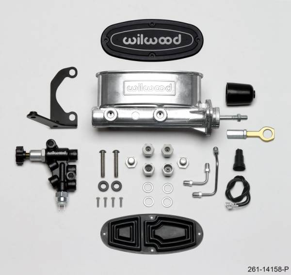 Wilwood - Wilwood HV Tandem M/C Kit w L/H Bracket & Prop Valve - 15/16in Bore Ball Burn.-W/Push