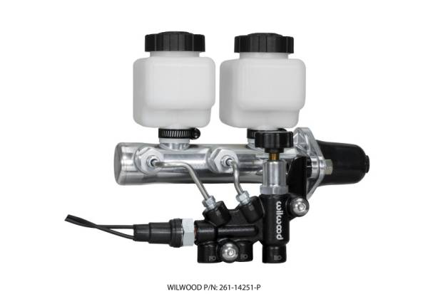 Wilwood - Wilwood Tandem Remote M/C Kit w L/H Brkt & Prop Valve - 1in Bore Ball Burnished