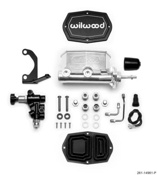 Wilwood - Wilwood Compact Tandem M/C - 7/8in Bore - w/Bracket and Valve (Pushrod) - Ball Burnished