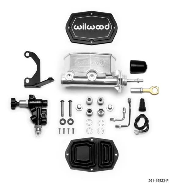 Wilwood - Wilwood Compact Tandem M/C - 15/16in Bore w/Bracket and Valve fits Mustang (Pushrod) Ball Burnished