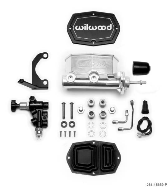 Wilwood - Wilwood Compact Tandem M/C - 7/8in Bore w/RH Bracket and Valve (Pushrod) - Ball Burnished